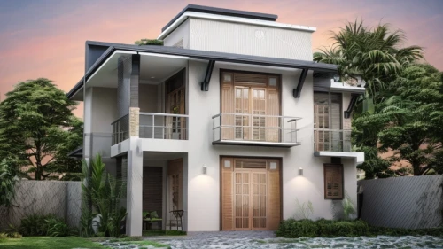 3d rendering,floorplan home,stucco frame,build by mirza golam pir,prefabricated buildings,house floorplan,gold stucco frame,exterior decoration,two story house,facade painting,garden elevation,modern house,house facade,house sales,house drawing,residential house,house purchase,residential property,condominium,seminyak,Architecture,Villa Residence,Modern,Mid-Century Modern