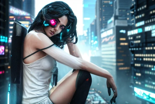 cyberpunk,cyber glasses,anime 3d,photoshop manipulation,city ​​portrait,cyber,futuristic,blindfold,world digital painting,photo manipulation,photomanipulation,noodle image,femme fatale,3d fantasy,tracer,image manipulation,nico,smoking girl,virtual world,widowmaker,Common,Common,Game