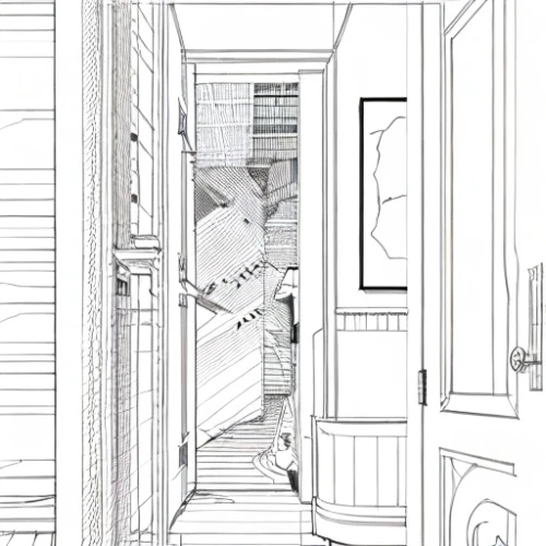 outside staircase,hallway space,house drawing,frame drawing,walk-in closet,staircase,stairwell,line drawing,stairway,winding staircase,the threshold of the house,pantry,circular staircase,fire escape,floorplan home,entry,cabinetry,interiors,coloring page,archidaily