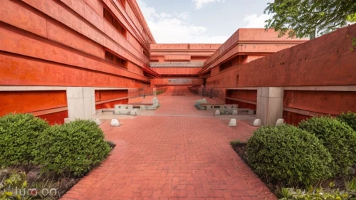red bricks,corten steel,red brick,entry path,walkway,courtyard,red brick wall,archidaily,terracotta,brick block,houston texas apartment complex,paved square,school design,wall of bricks,inside courtyard,red earth,bronze wall,sand-lime brick,mortuary temple,chilehaus,Architecture,General,Transitional,Playful Whimsy