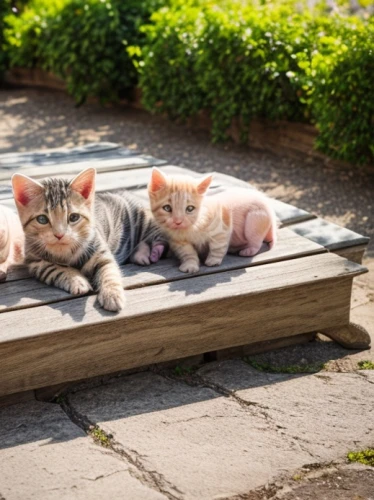cats on brick wall,baby cats,kittens,small to medium-sized cats,cat family,garden bench,calico cat,vintage cats,two cats,cattle trough,japanese bobtail,wooden bench,mom and kittens,cat frame,stray cats,cats playing,cute cat,tonkinese,cat furniture,felines