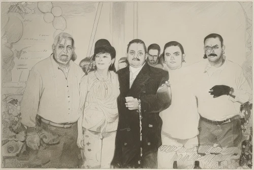 group of people,caper family,seven citizens of the country,1920s,album cover,franz ferdinand,mallow family,melastome family,1920's,digital photo,the dawn family,composite,gesneriad family,vintage drawing,group,cd cover,family photos,balsam family,beyaz peynir,bellflower family,Art sketch,Art sketch,Traditional