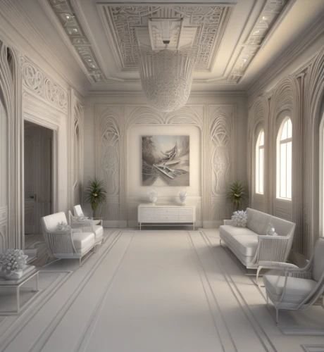 luxury home interior,ornate room,3d rendering,sitting room,living room,interior decoration,livingroom,danish room,interior design,white room,interior decor,stucco ceiling,great room,modern room,hallway space,neoclassical,modern decor,home interior,apartment lounge,family room