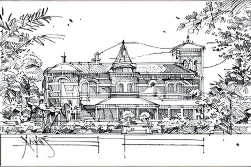 house drawing,garden elevation,henry g marquand house,villa balbianello,balmoral hotel,dillington house,hacienda,villa balbiano,villa,july 1888,hand-drawn illustration,victorian,würzburg residence,lithograph,mansion,country hotel,residential house,disneyland park,residence,clay house,Design Sketch,Design Sketch,Hand-drawn Line Art