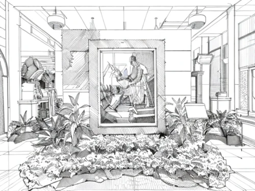 renovation,conservatory,orangery,display window,frame drawing,entrance hall,coloring page,garden elevation,the sculptures,interiors,marble palace,gallery,centrepiece,aquariums,vitrine,art gallery,aviary,neoclassical,china cabinet,galleriinae