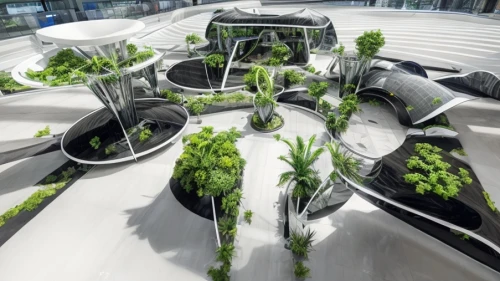 planted car,futuristic art museum,balcony garden,futuristic architecture,water plants,plant tunnel,plants growing,tube plants,solar cell base,greenhouse effect,sky ladder plant,sky space concept,vegetables landscape,roof garden,crop plant,salad plant,sustainable car,water plant,futuristic landscape,tunnel of plants,Commercial Space,Shopping Mall,Futuristic Oasis