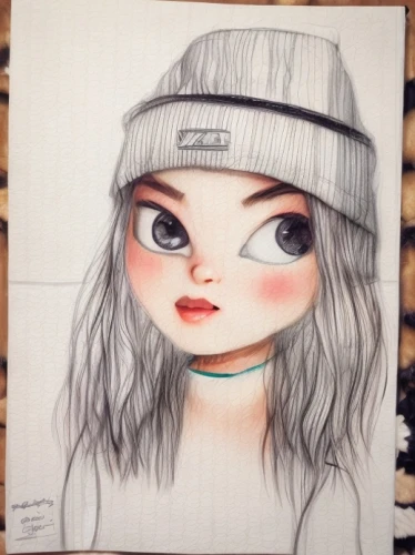 girl wearing hat,copic,girl drawing,bobble cap,watercolor sketch,knit cap,colored pencil,clementine,crayon colored pencil,drawing mannequin,knit hat,pencil color,color pencil,watercolor painting,colour pencils,drawing,watercolor,felt hat,kids illustration,water color