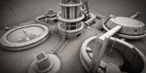 turrets,scale model,concrete plant,metropolis,castles,cinema 4d,power towers,construction toys,heavy water factory,cooling towers,nuclear reactor,space ship model,construction set,peter-pavel's fortress,crown engine houses,to build,hydropower plant,industrial plant,towers,industrial ruin