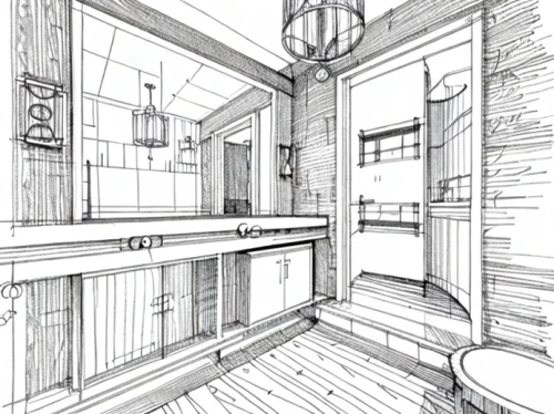 house drawing,kitchen interior,kitchen,kitchen design,laundry room,japanese-style room,cabin,cabinetry,coloring page,the kitchen,pantry,woodwork,wooden beams,wooden house,sauna,small cabin,attic,loft,wooden sauna,core renovation
