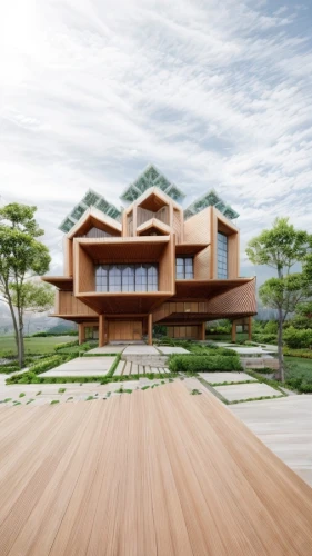 dunes house,modern house,3d rendering,timber house,residential house,wooden house,build by mirza golam pir,modern architecture,asian architecture,cube house,render,house shape,large home,luxury property,archidaily,chinese architecture,house with lake,luxury home,dune ridge,contemporary,Architecture,General,Masterpiece,Humanitarian Modernism