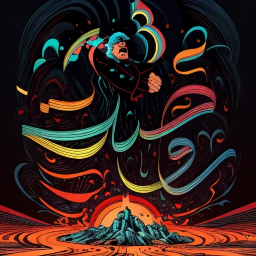 arabic background,volcano,currents,lava,ramadan background,turmoil,dizzy,abstract design,psychedelic art,whirling,volcanic,stratovolcano,colorful foil background,the volcano,chasm,fire artist,vortex,eruption,allah,astral traveler,Calligraphy,Illustration,Cartoon Illustration