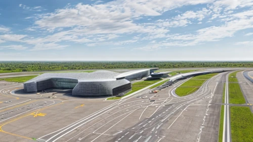 airport terminal,airport apron,berlin brandenburg airport,dulles,airport,transport hub,futuristic art museum,taxiway,runways,hof-plauen airport,eastern ramp,scott afb,futuristic architecture,flight image,solar cell base,air space museum,highway roundabout,helipad,terminal,race track,Architecture,General,Modern,Innovative Technology 2