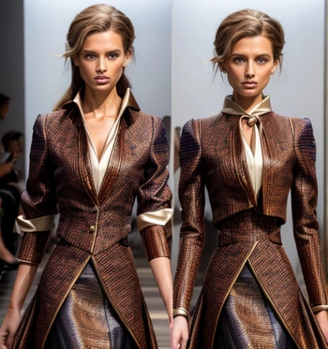 brown fabric,leather texture,asymmetric cut,fashion design,versace,french silk,steampunk,woman in menswear,menswear for women,runways,bolero jacket,geometric style,fashion designer,trench coat,cognac,runway,shoulder pads,katniss,costume design,women fashion