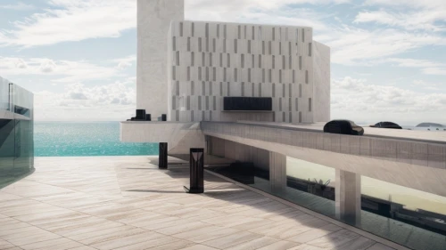 dunes house,infinity swimming pool,skyscapers,roof top pool,3d rendering,water wall,hotel barcelona city and coast,cube stilt houses,penthouse apartment,aqua studio,glass facade,dhabi,cubic house,glass wall,south beach,render,elbphilharmonie,luxury property,modern architecture,archidaily