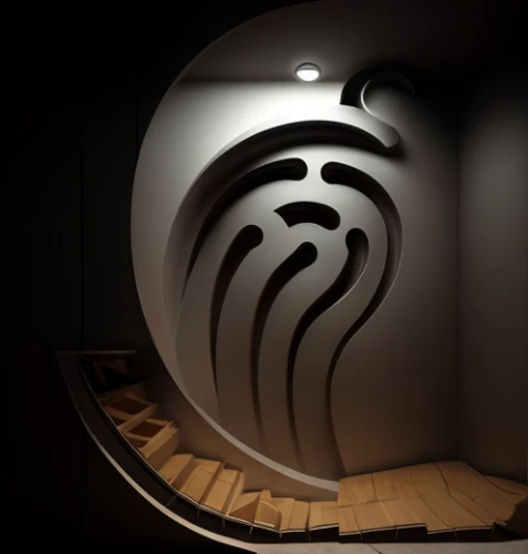 capsule hotel,spiral staircase,circular staircase,wooden mockup,wall lamp,spiral stairs,3d render,winding staircase,musical dome,spiral,wall light,3d rendering,3d mockup,digital bi-amp powered loudspeaker,staircase,wooden sauna,spiral background,cinema 4d,mri machine,stairwell