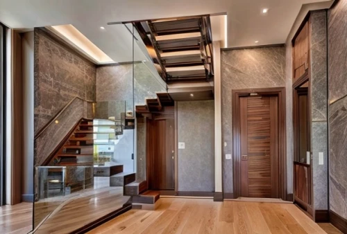 hallway space,wooden stairs,outside staircase,interior modern design,walk-in closet,wooden stair railing,luxury home interior,modern decor,room divider,staircase,contemporary decor,steel stairs,interior design,stairs,winding staircase,stairwell,modern style,hardwood floors,hallway,stair