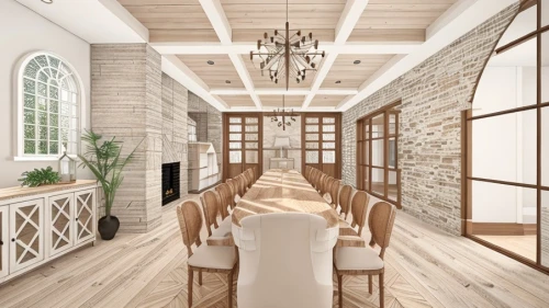dining room,kitchen & dining room table,breakfast room,dining room table,wooden beams,dining table,kitchen design,contemporary decor,3d rendering,core renovation,modern kitchen interior,interior design,interior modern design,luxury home interior,hardwood floors,patterned wood decoration,modern decor,modern kitchen,wooden floor,kitchen interior