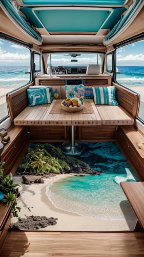 camper on the beach,luxury yacht,pontoon boat,dream beach,on a yacht,yacht,recreational vehicle,boat trailer,beach furniture,campervan,teardrop camper,travel trailer,wooden boat,beach tent,picnic boat,water bus,wooden boats,houseboat,yachts,luxury