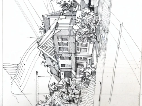 fire escape,balconies,narrow street,pencils,line drawing,multi-story structure,rope-ladder,scaffolding,hanging houses,sheet drawing,mono-line line art,ladder,multi-storey,scaffold,hand-drawn illustration,pencil lines,frame drawing,line-art,stairway,ball point,Design Sketch,Design Sketch,Hand-drawn Line Art