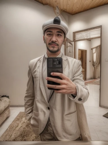 real estate agent,hotel man,concierge,wedding suit,kyrgyz,estate agent,asian conical hat,ceo,men hat,fedora,wood mirror,smart home,luxury bathroom,boy's room picture,men's suit,social,fisheye lens,oman,riad,hotel hall,Common,Common,Natural