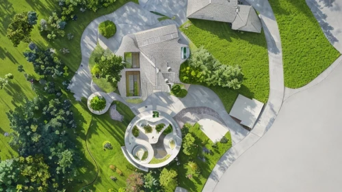 sky space concept,roof landscape,3d rendering,aerial view umbrella,futuristic architecture,grass roof,overhead view,view from above,sky apartment,eco hotel,eco-construction,urban park,landscape plan,top view,golf resort,school design,futuristic art museum,aerial landscape,modern architecture,helipad,Landscape,Landscape design,Landscape Plan,Realistic
