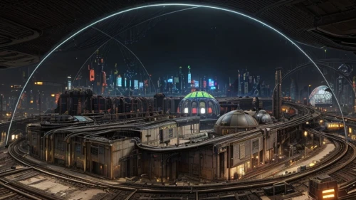 metropolis,wonder woman city,city panorama,black city,the cairo,destroyed city,futuristic architecture,roof domes,capital city,oculus,under the moscow city,cairo,refinery,panopticon,stargate,fallout4,airships,360 ° panorama,constantinople,city cities,Game Scene Design,Game Scene Design,Cyberpunk