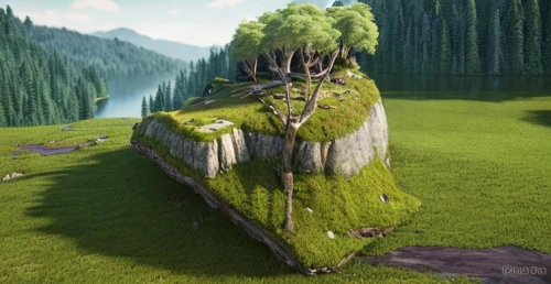 mountain settlement,fairy chimney,mushroom island,grass roof,summit castle,building valley,mountainside,mountain pasture,floating island,isolated tree,mountain world,floating islands,house in mountains,goat mountain,an island far away landscape,castle ruins,natural monument,the island,ruined castle,castel,Landscape,Landscape design,Landscape space types,Natural Landscapes