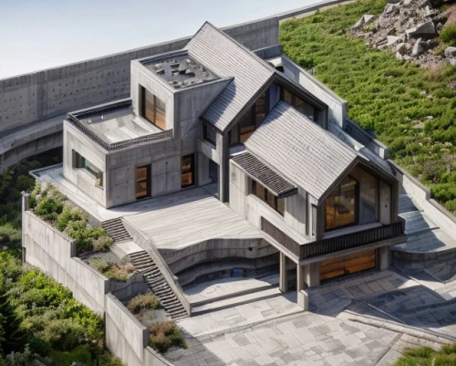 dunes house,cubic house,slate roof,house in mountains,house in the mountains,modern house,modern architecture,cube house,house roof,house shape,metal roof,stone house,folding roof,roof landscape,grass roof,timber house,danish house,eco-construction,large home,frame house,Architecture,General,Modern,Elemental Architecture