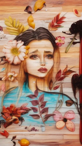 wood art,on wood,girl in flowers,chalk drawing,wall painting,flower painting,wood board,mural,indigenous painting,wood and flowers,hand painting,fabric painting,flower art,meticulous painting,autumn background,glass painting,girl in the garden,flower wall en,art painting,boho art