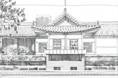 house drawing,hanok,chinese architecture,people's house,railroad station,residential house,traditional building,bukchon,house,asian architecture,traditional house,house facade,mandarin house,old architecture,facade painting,small house,model house,line drawing,renovation,sejong-ro,Design Sketch,Design Sketch,Fine Line Art