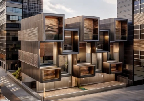 cubic house,cube house,modern architecture,corten steel,glass facade,cube stilt houses,apartment block,kirrarchitecture,arq,archidaily,metal cladding,jewelry（architecture）,mixed-use,japanese architecture,glass facades,modern office,apartment building,contemporary,building honeycomb,an apartment
