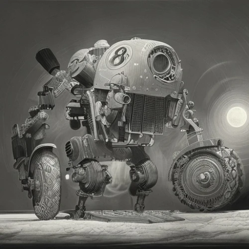 moon rover,moon vehicle,mecha,mechanical,moon car,mech,gaz-53,scrap collector,heavy motorcycle,military robot,lunar prospector,vintage skeleton,ghost locomotive,scrap sculpture,scrap truck,the vehicle,semi-submersible,tractor,mechanic,steampunk,Art sketch,Art sketch,Retro