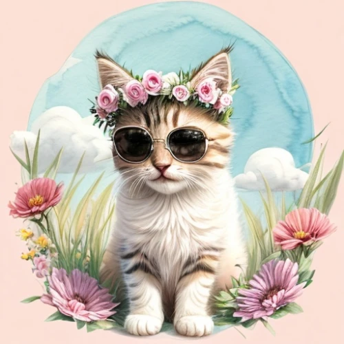 blossom kitten,flower cat,flower animal,cat kawaii,vintage cat,cartoon cat,cat vector,calico cat,tea party cat,cat image,cat frame,flower background,cute cat,floral background,animal feline,birman,feline look,funny cat,cat sparrow,my clipart