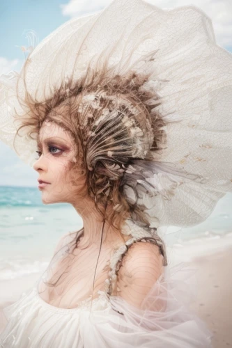 feather headdress,the wind from the sea,headdress,the sea maid,womans seaside hat,headpiece,seashell,sea anemone,sea breeze,the carnival of venice,little girl in wind,faery,flounder angel treatment,girl on the dune,beach shell,indian headdress,wind wave,ostrich feather,beach moonflower,wind machine