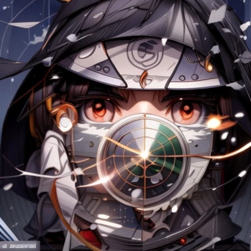 hinata,kantai,bearing compass,the eyes of god,umiuchiwa,respirator,ventilation mask,medical mask,cyber glasses,operator,admiral,eye protection,kantai collection sailor,steam icon,binoculars,gas mask,eye,magnetic compass,sextant,with the mask