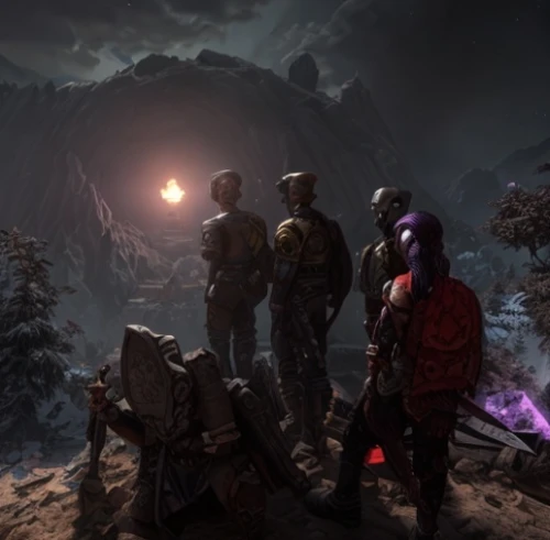 guardians of the galaxy,guards of the canyon,massively multiplayer online role-playing game,mountain rescue,cg artwork,thanos infinity war,patrols,night watch,cabal,concept art,game art,background image,nomads,witcher,the dawn family,assassins,travelers,before the dawn,wall,fallen giants valley,Game Scene Design,Game Scene Design,Comic Style