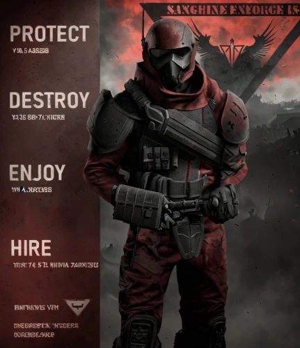 infiltrator,mercenary,drone operator,enforcer,defective protector,grenadier,headset profile,recruiter,red banner,detonator,paratrooper,predator,dissipator,patrols,spartan,objectives,high-visibility clothing,protectors,red super hero,drone pilot,Common,Common,Game
