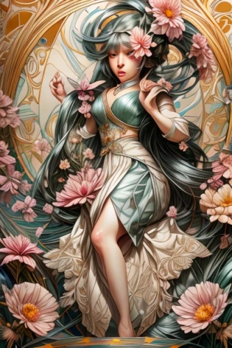 rococo,baroque angel,magnolia,flower fairy,chinese art,porcelain rose,oriental painting,flora,floral background,camellia,virgo,zodiac sign libra,magnolias,jasmine blossom,japanese art,japanese floral background,camellias,tapestry,girl in flowers,rosa 'the fairy