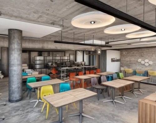modern office,creative office,coworking,concrete ceiling,offices,conference room,meeting room,working space,loft,daylighting,industrial design,chefs kitchen,school design,serviced office,breakfast room,assay office,conference room table,exposed concrete,modern decor,place of work women
