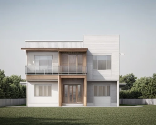 modern house,3d rendering,frame house,residential house,wooden facade,cubic house,model house,house drawing,archidaily,wooden house,timber house,house shape,two story house,modern architecture,facade panels,stucco frame,danish house,inverted cottage,block balcony,prefabricated buildings,Architecture,General,Modern,Unique Simplicity