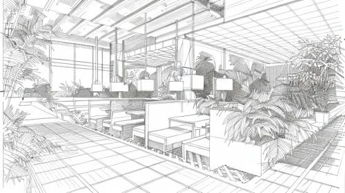 house plants,houseplant,greenhouse,indoor,modern office,office line art,offices,conservatory,house drawing,school design,indoors,working space,terrarium,potted plants,wireframe graphics,loft,study room,home interior,smart house,archidaily,Design Sketch,Design Sketch,Fine Line Art