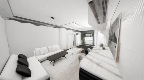 first person,penumbra,3d rendering,core renovation,inverted cottage,hallway space,site camera gun,attic,loft,modern room,fisheye lens,render,3d rendered,rendering,stairwell,escher,vertigo,daylighting,srl camera,tower pistol,Interior Design,Living room,Modern,French Minimalist