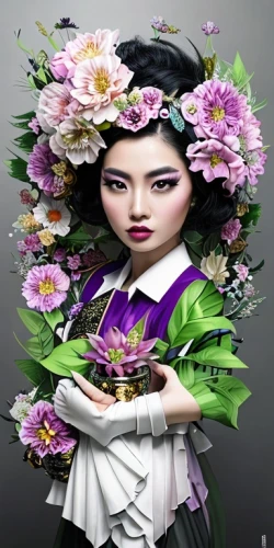geisha girl,flowers png,girl in flowers,geisha,wreath of flowers,beautiful girl with flowers,flower girl,japanese floral background,flower illustrative,flower background,chinese art,hanbok,flower arranging,ikebana,floral japanese,flower fairy,flower art,paper flower background,widow flower,girl in a wreath,Common,Common,Japanese Manga