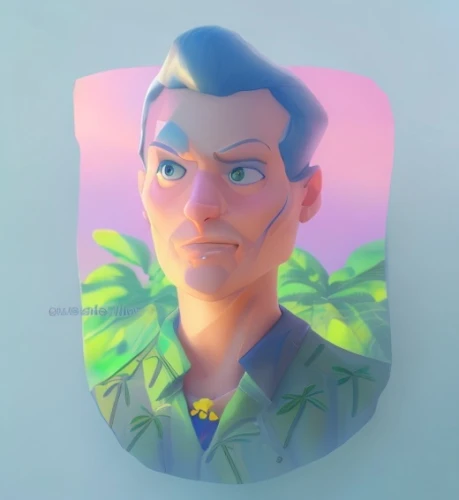 low poly,low-poly,scout,3d model,custom portrait,pompadour,3d figure,digital painting,3d man,glider pilot,vector art,lensball,medic,clay animation,portrait background,aloha,luau,vector illustration,b3d,phone icon,Common,Common,Cartoon