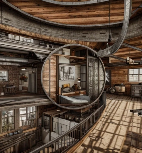 loft,modern office,penthouse apartment,circular staircase,spiral staircase,abandoned factory,panopticon,industrial design,wooden construction,spiral stairs,winding staircase,creative office,empty factory,japanese architecture,interior design,ceiling construction,offices,empty interior,wine barrels,wooden beams,Interior Design,Floor plan,Interior Plan,Vintage