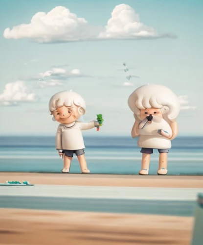 little people,the beach pearl,clay animation,exploration of the sea,sea-life,tiny people,cloud mushroom,kawaii people swimming,kids illustration,the people in the sea,mushroom island,playmobil,beach goers,surfers,seaside,seaside resort,by the sea,sea scouts,animation,3d fantasy