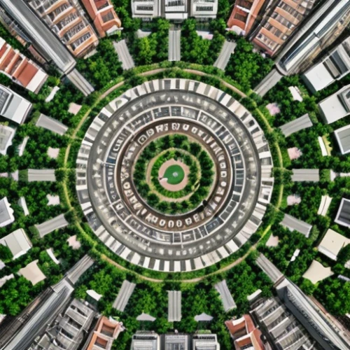 fibonacci spiral,spherical image,fibonacci,the center of symmetry,aerial landscape,aerial view umbrella,concentric,roof landscape,macroperspective,panopticon,vertigo,kaleidoscope,roof domes,urban design,chinese architecture,kaleidoscopic,symmetrical,spiral,mandala,spatialship,Common,Common,Natural