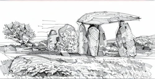 dolmen,lanyon quoit,megaliths,megalith,megalithic,standing stones,stone drawing,neolithic,burial chamber,background with stones,stone henge,stone circles,stonehenge,megalith facility harhoog,neo-stone age,chambered cairn,stone circle,platystele,limestone arch,rock formations,Design Sketch,Design Sketch,Hand-drawn Line Art