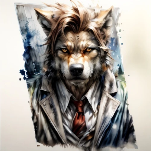 howl,wolf,furta,wolf bob,wolves,necktie,canidae,jackal,werewolf,fawkes,wolfdog,dhole,howling wolf,scar,gray wolf,custom portrait,lokportrait,collie,twitch icon,wolf hunting