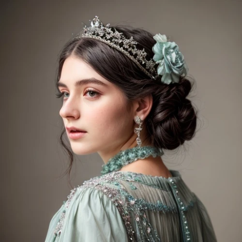 miss circassian,jane austen,victorian lady,cinderella,queen anne,tiara,a princess,princess sofia,diadem,diademhäher,cepora judith,portrait of a girl,the snow queen,angelica,elegant,spring crown,celtic queen,white rose snow queen,fairy queen,tudor